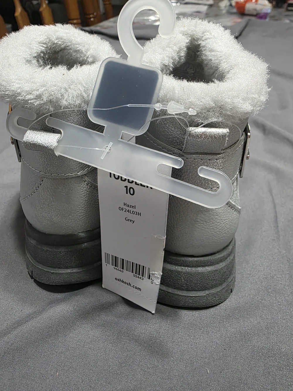OshKosh B'gosh Silver Faux-Fur Trim Winter Boots